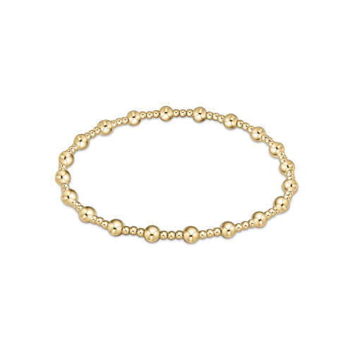 Sincerity Pattern 4mm Bead Bracelet - Gold