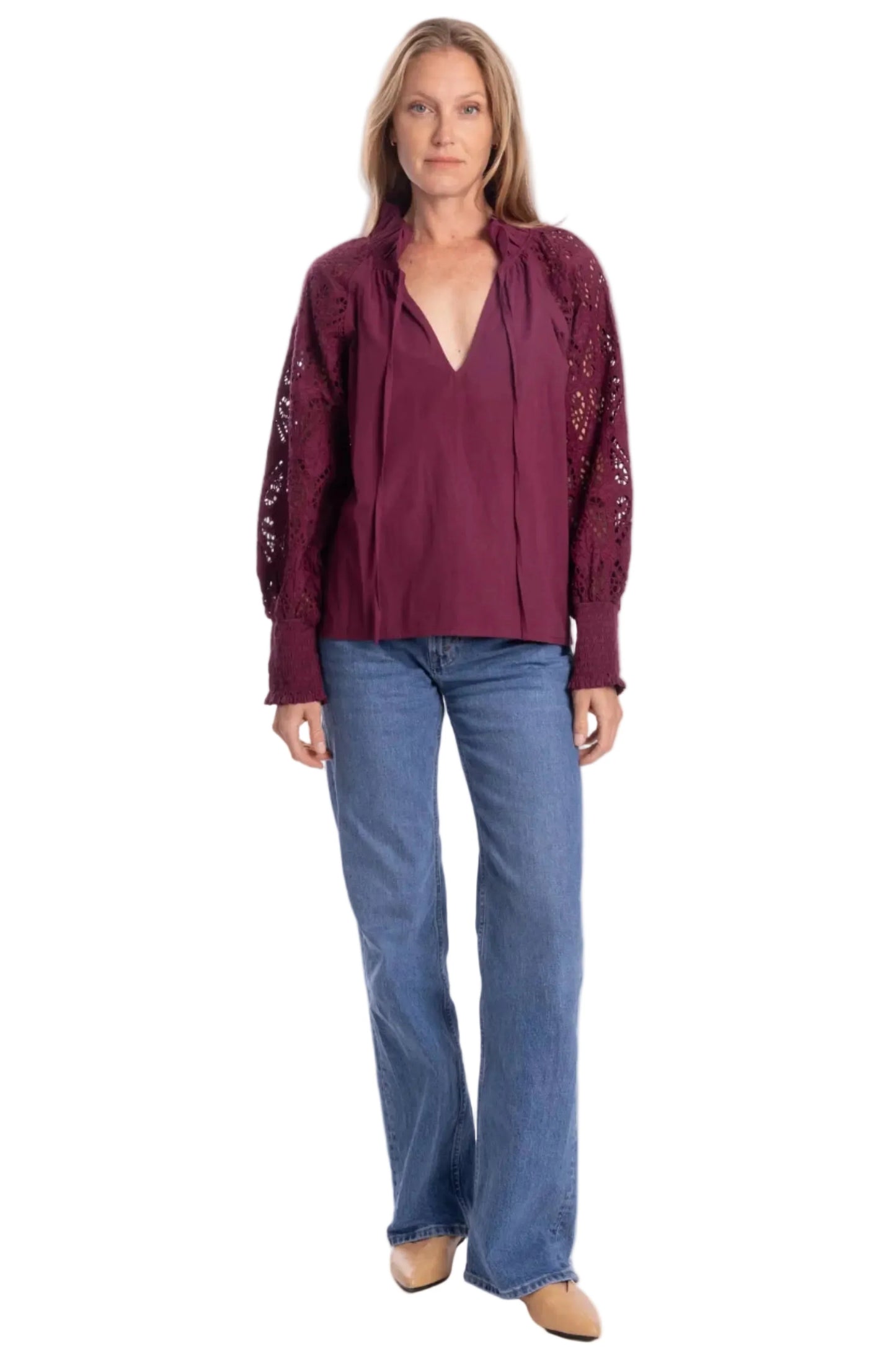 Aura Blouse - Merlot