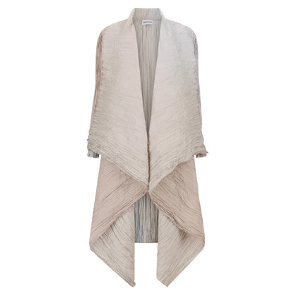 Alquema Havana Long Dress & Collare Coat Matching Set - Silver Sand