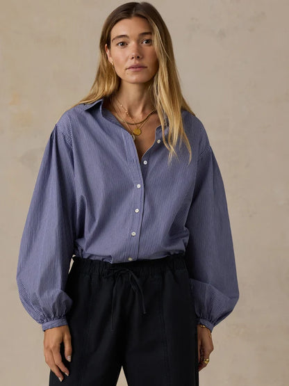 Coastal Poplin Suki Blouse