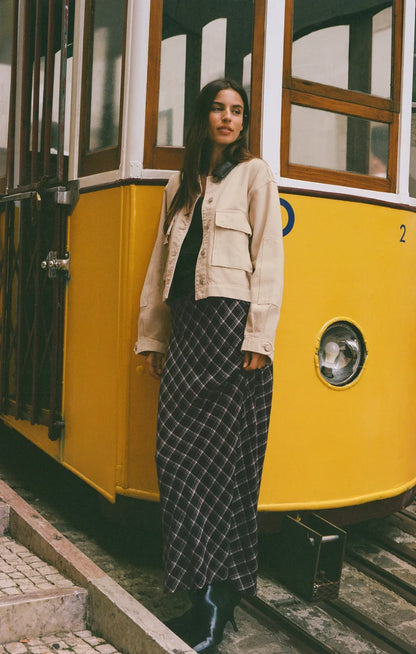 Europa Plaid Skirt - Ash Black