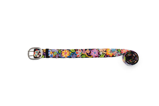 Black Floral Embroidered Belt Belts Madeline Parks   