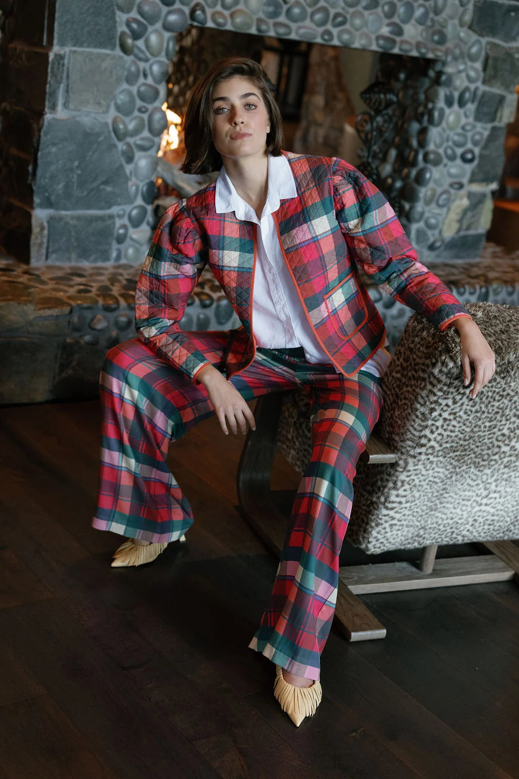 Charlotte Quilted Plaid Jacket - Checker Pink CARDYORJKT Briton Court