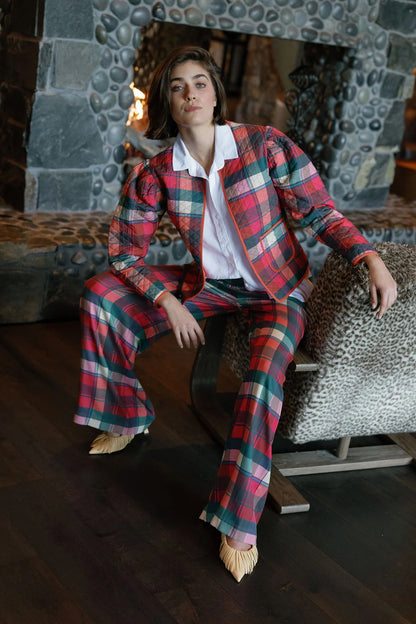 Charlotte Quilted Plaid Jacket - Checker Pink CARDYORJKT Briton Court