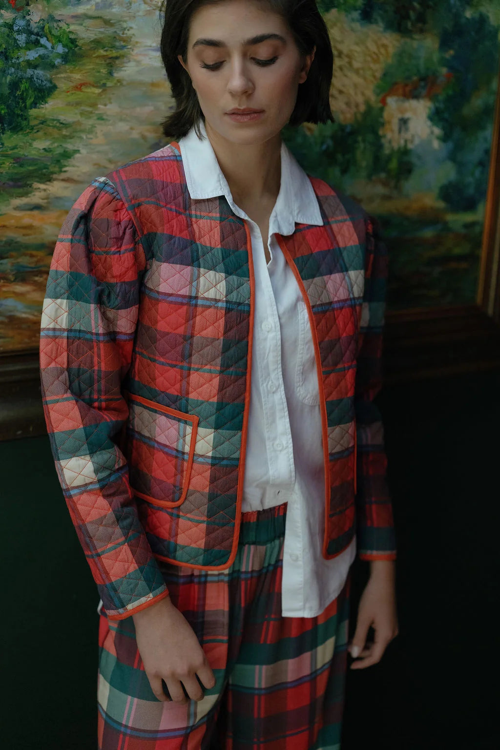 Charlotte Quilted Plaid Jacket - Checker Pink CARDYORJKT Briton Court