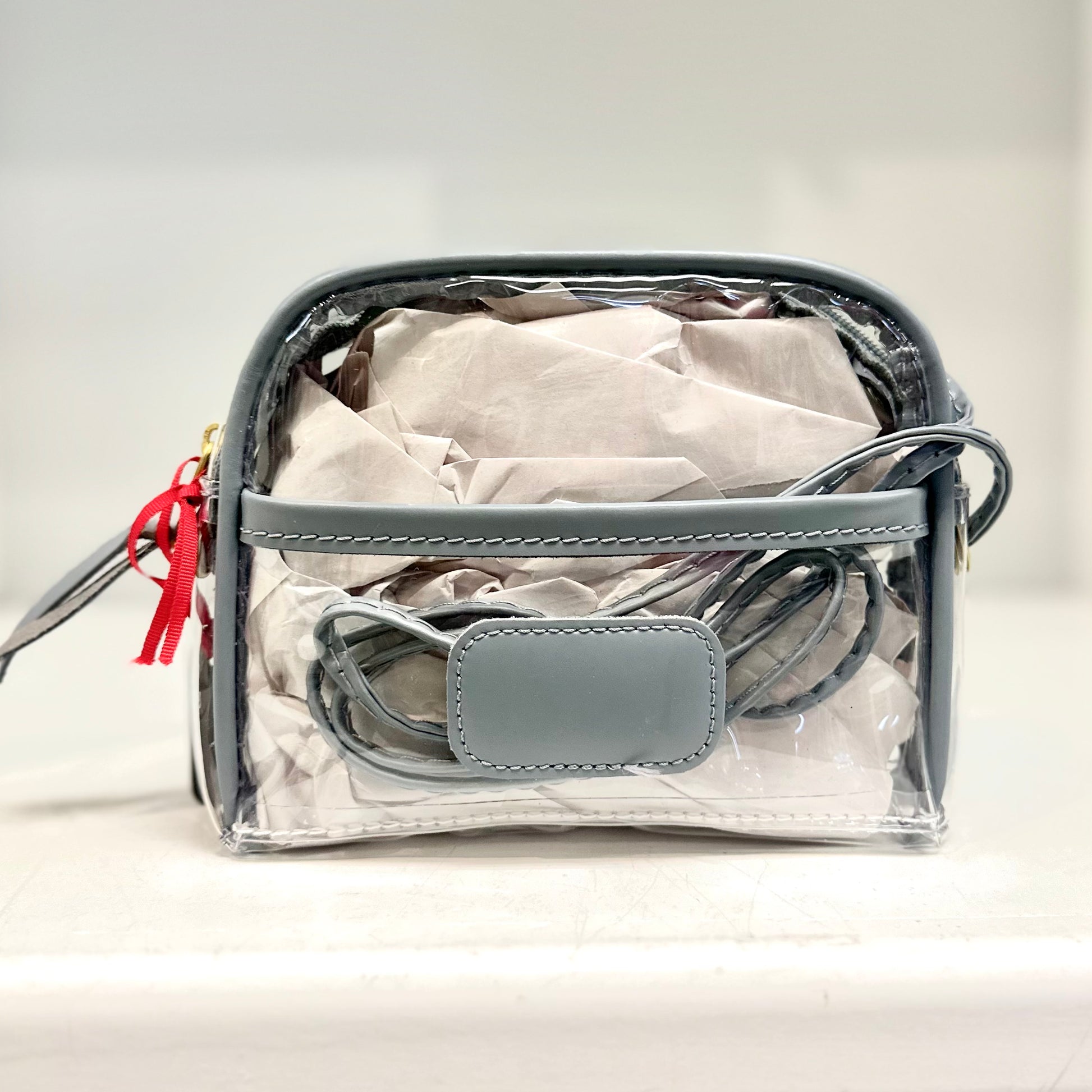 Clear Becky Steel Leather Shag Bags Jon Hart   