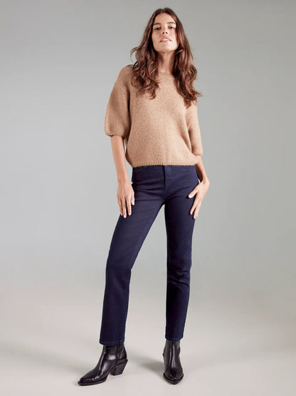 Balloon Elbow Sleeve Knit Sweater - Sesame TOP Charlie B