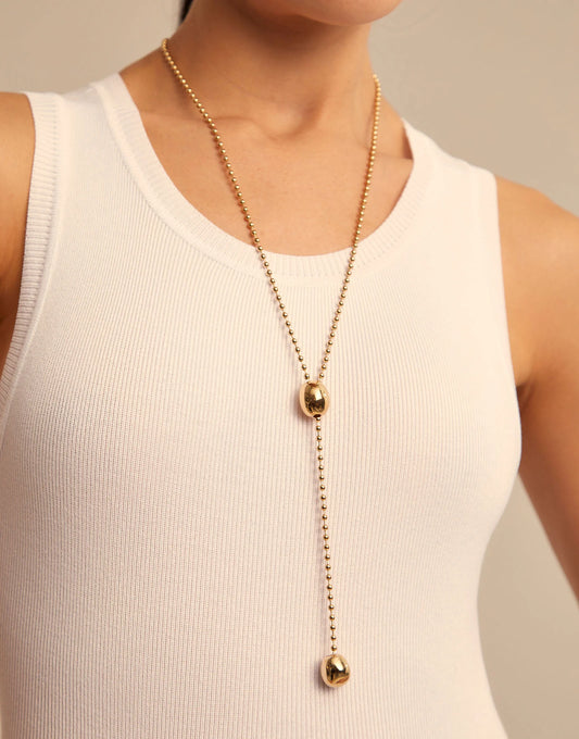 18K Gold-Plated Adjustable Chain Necklace NECKLACES Uno de 50
