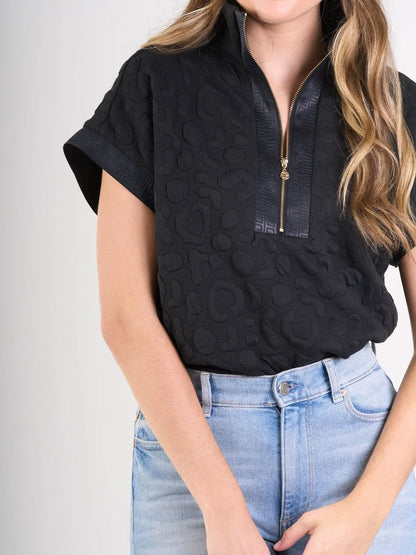Poppy Pullover - Jet Black Cheetah