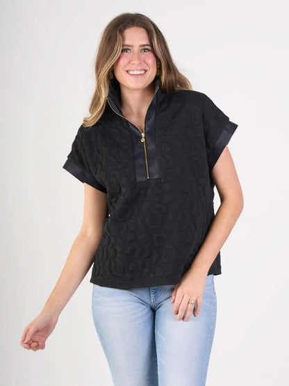 Poppy Pullover - Jet Black Cheetah