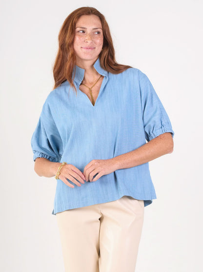 Poppy Pullover - Denim Chambray