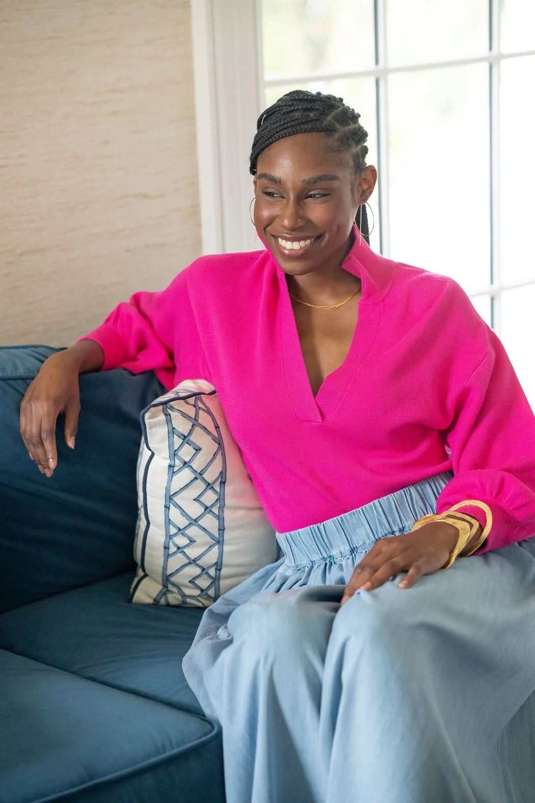 Lolli Sweater - Fuchsia Fedora