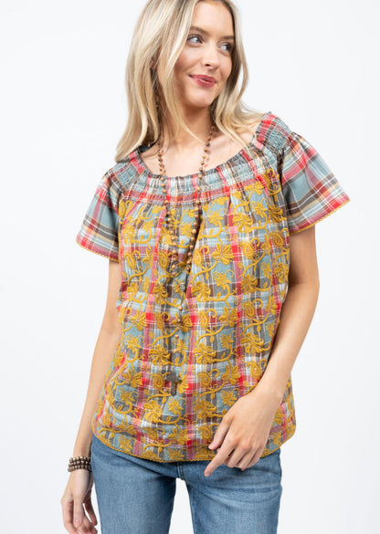 Claudia Top - Blue Plaid Top Sister Mary   