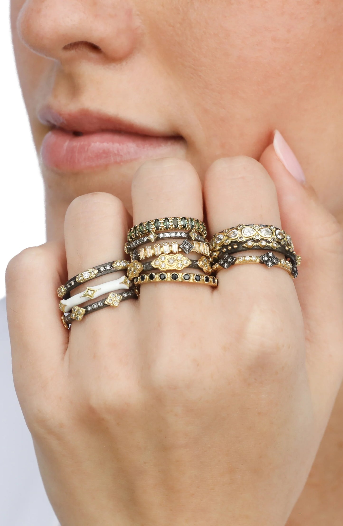 Mini Scroll Stations Stack Band Ring Rings Armenta