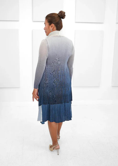 Alquema Short Collare Coat & Estrella Dress Matching Set - Marshmello to Indigo Coat Alquema