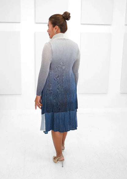 Alquema Short Collare Coat & Estrella Dress Matching Set - Marshmello to Indigo Coat Alquema