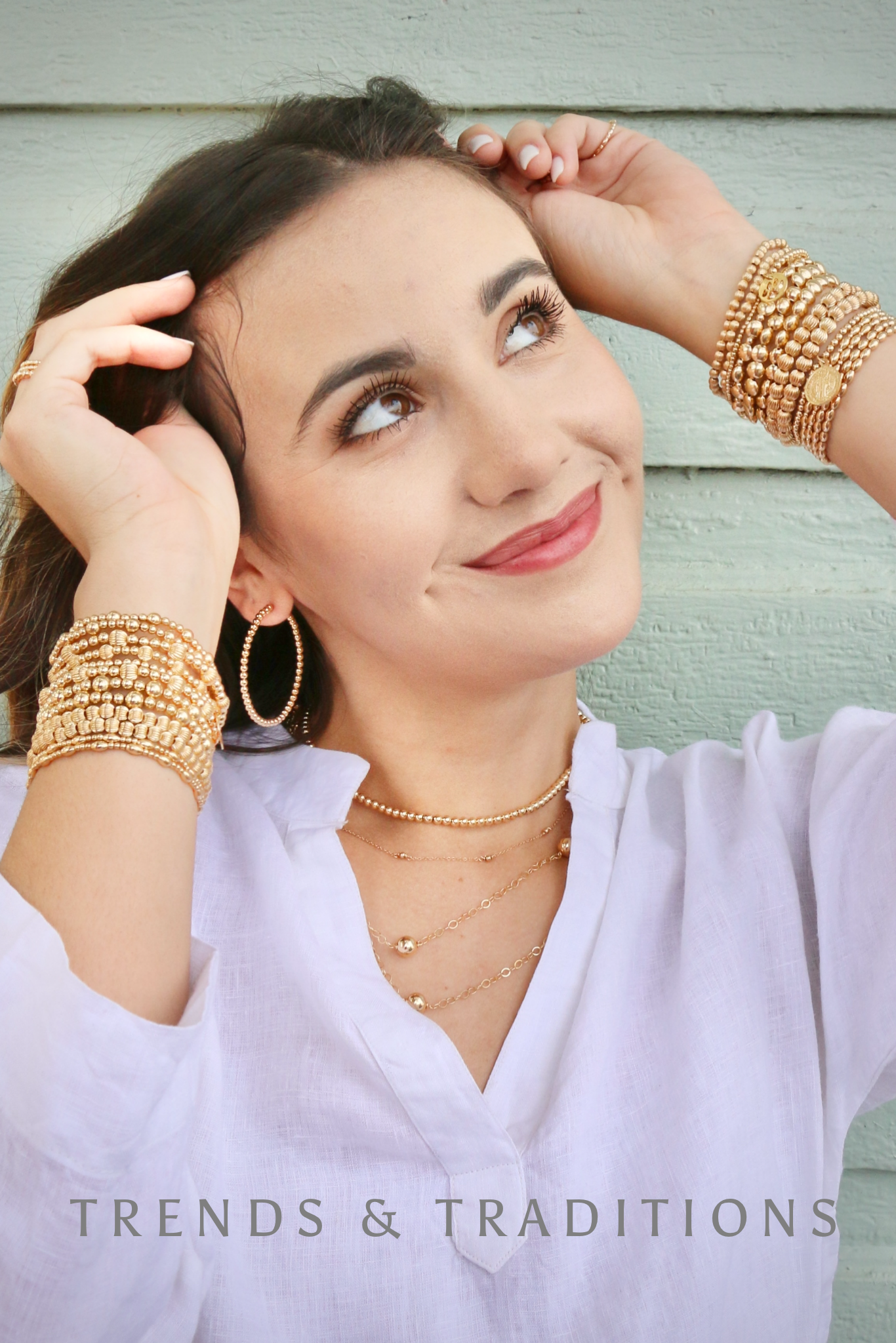 Classic Gold Beaded Bracelet (Multiple Sizes)