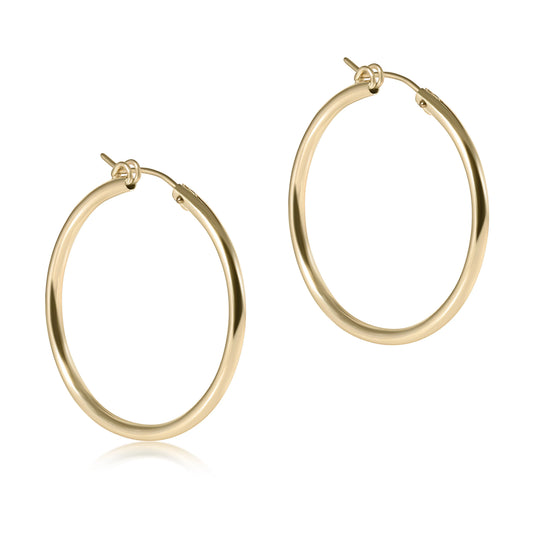 Round Gold 1.25" Hoop - Smooth EARRINGS ENEWTON