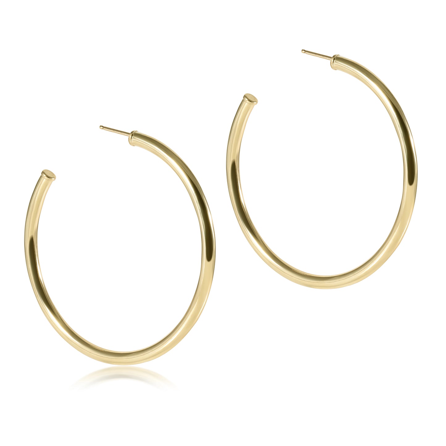 Round Gold 2" Post Hoop - 3mm - Smooth Earrings ENEWTON   