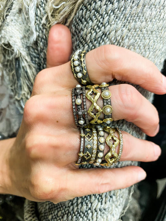 Open Scroll Stack Band Ring Rings Armenta   