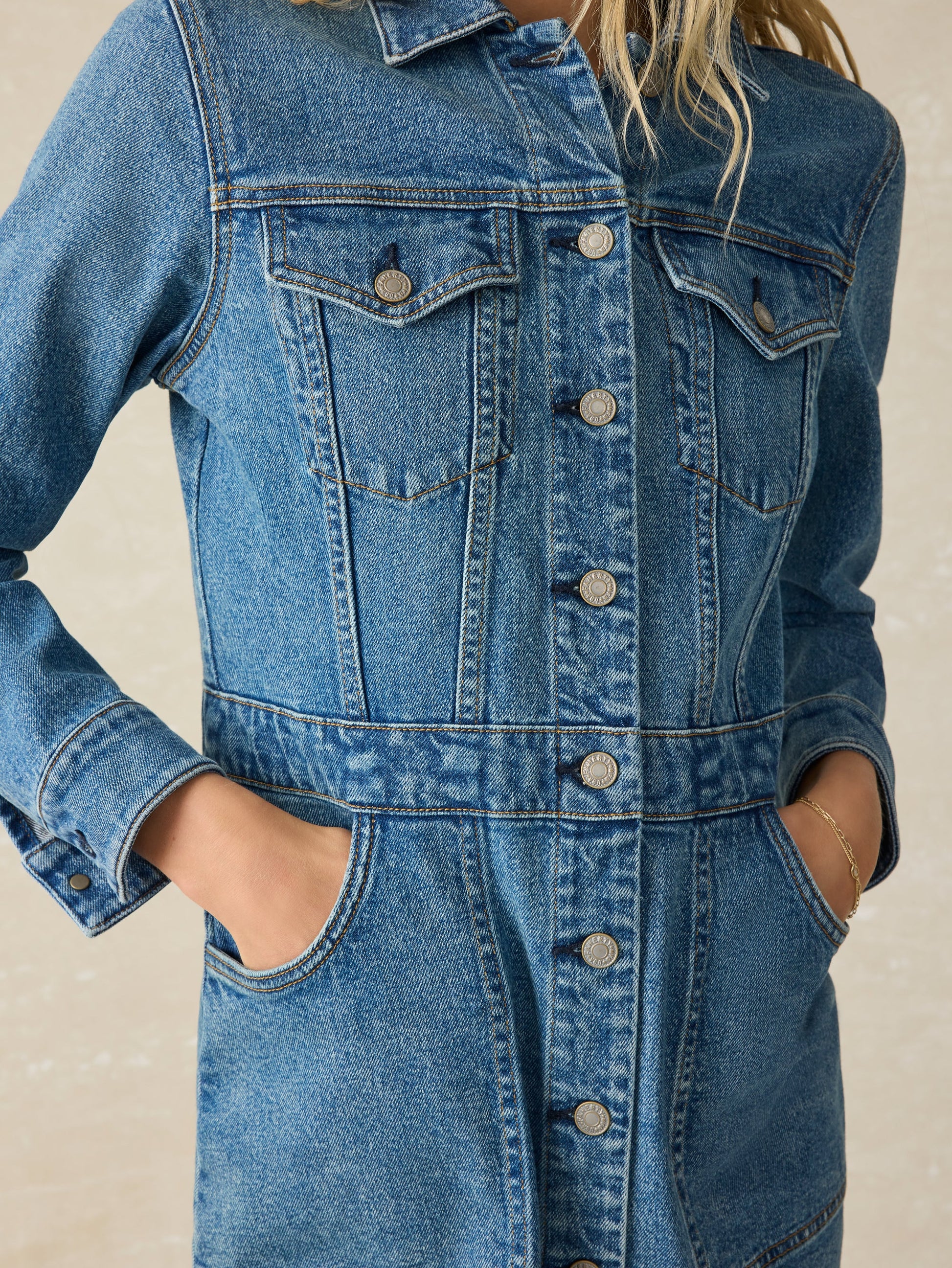 Faherty Denim Michelle Dress Sea Bright Wash 8 Faherty Denim Michelle Dress Sea Bright Wash 8