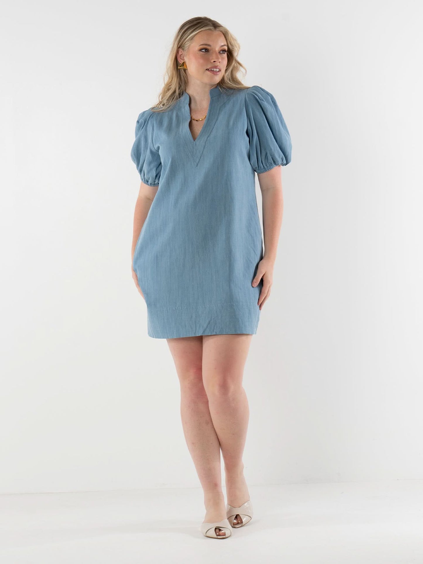 Hampton Dress - Denim Chambray