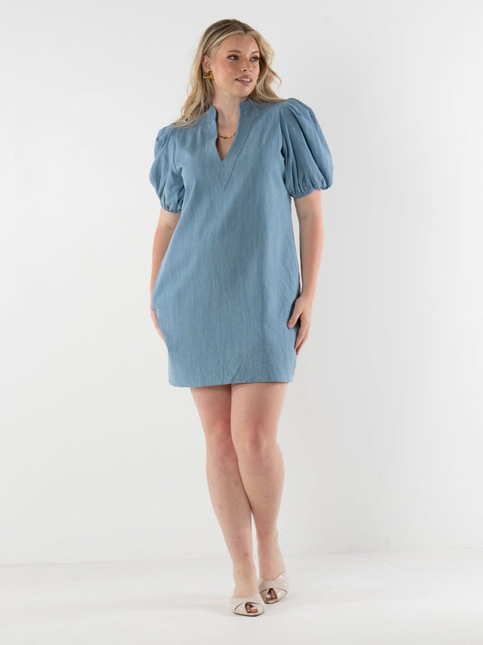 Hampton Dress - Denim Chambray DRESSES Emily McCarthy