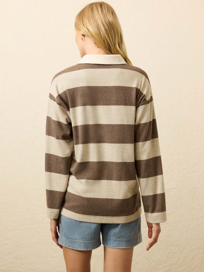 Legend Sweater Rugby Popover - Mocha Rugby TOP Faherty Brand