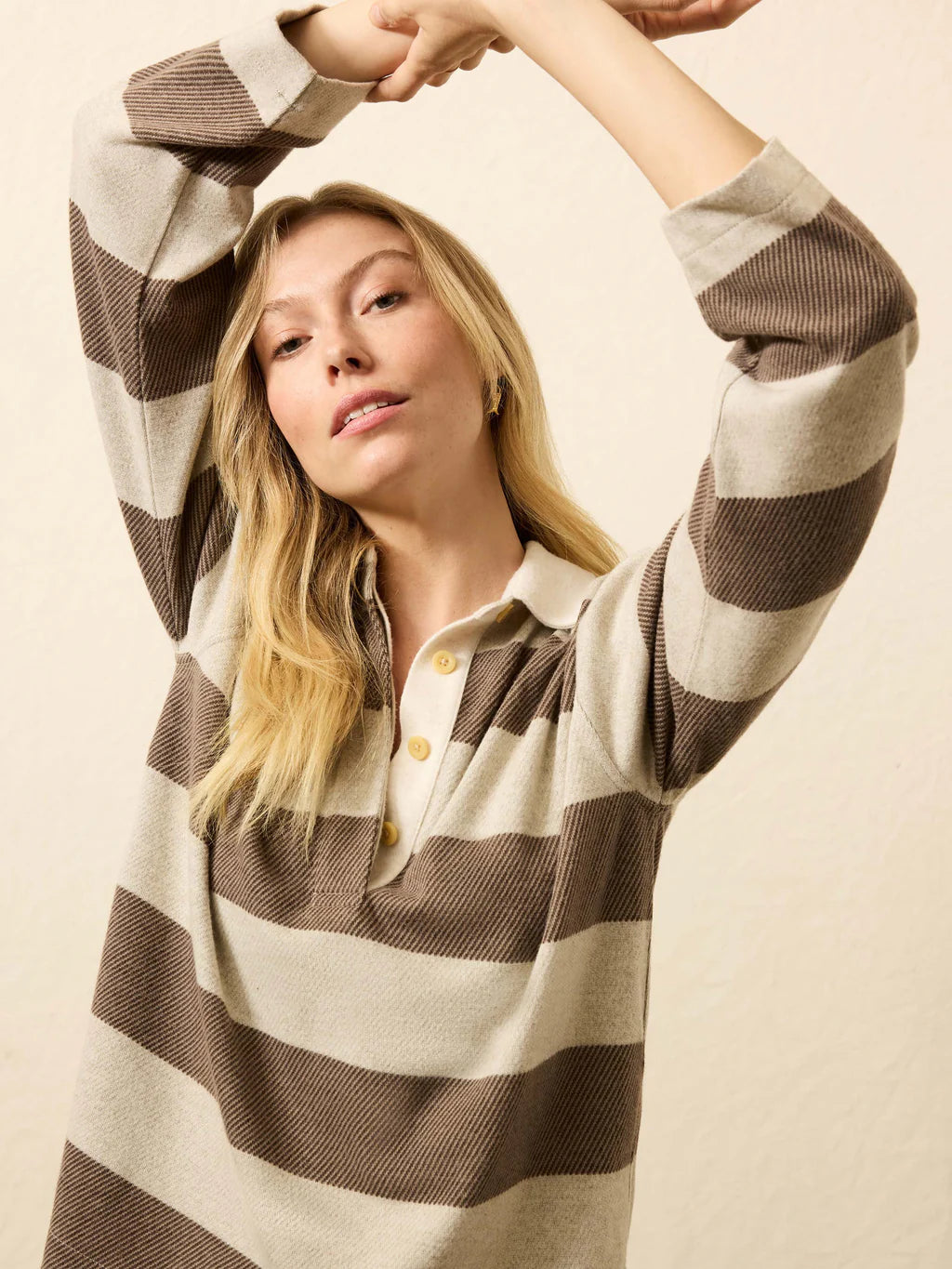 Legend Sweater Rugby Popover - Mocha Rugby TOP Faherty Brand