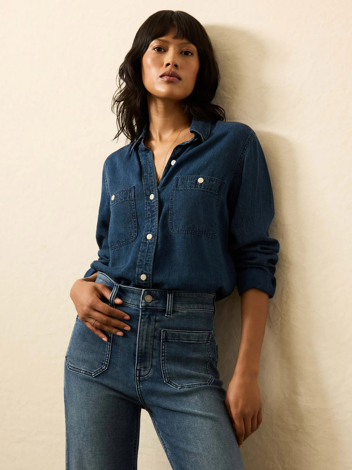 Tried & True Chambray Shirt - Night Lagoon Wash Faherty Brand