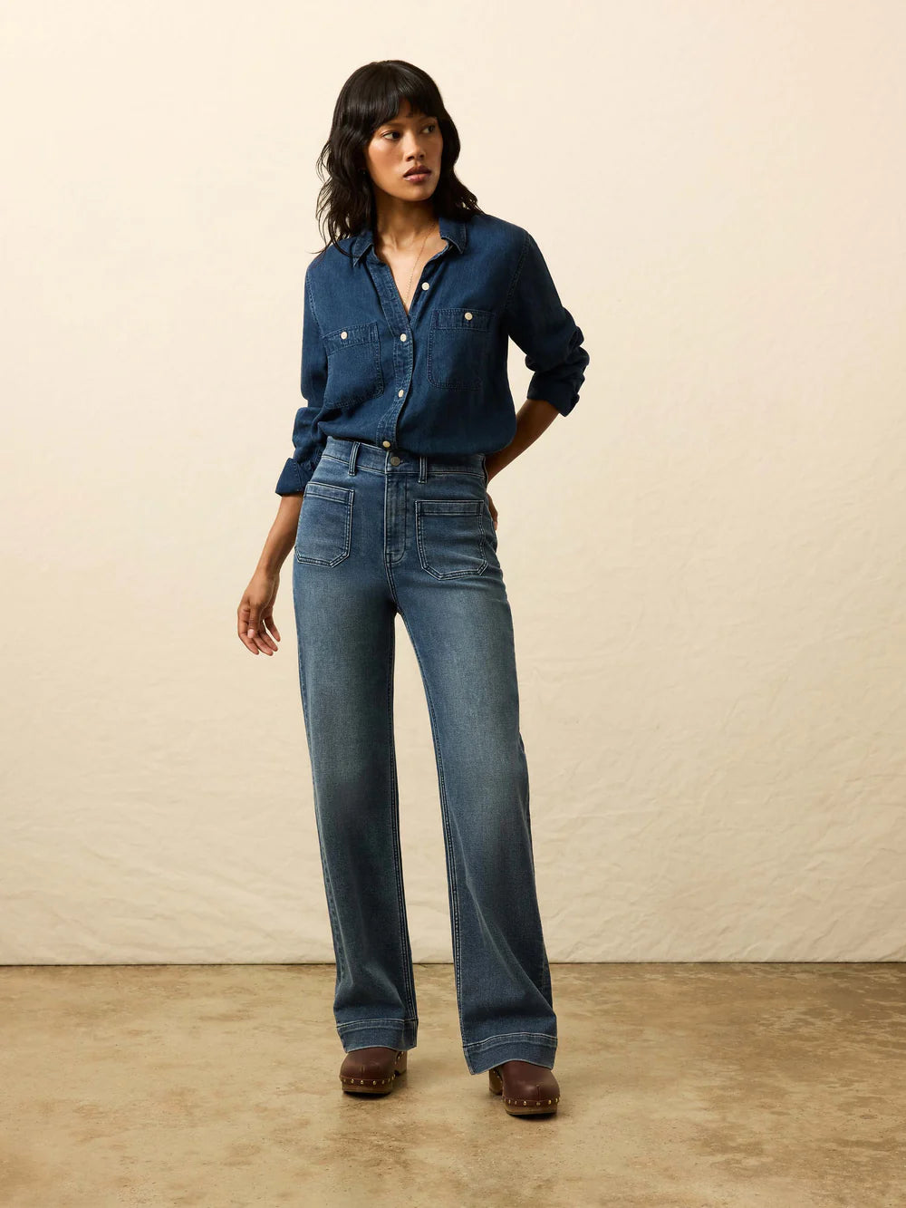 Tried & True Chambray Shirt - Night Lagoon Wash Faherty Brand