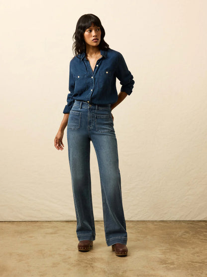 Tried & True Chambray Shirt - Night Lagoon Wash Faherty Brand