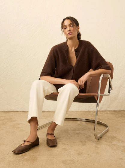 Apres Alpaca Cardigan - Walnut Brown CARDYORJKT Faherty Brand