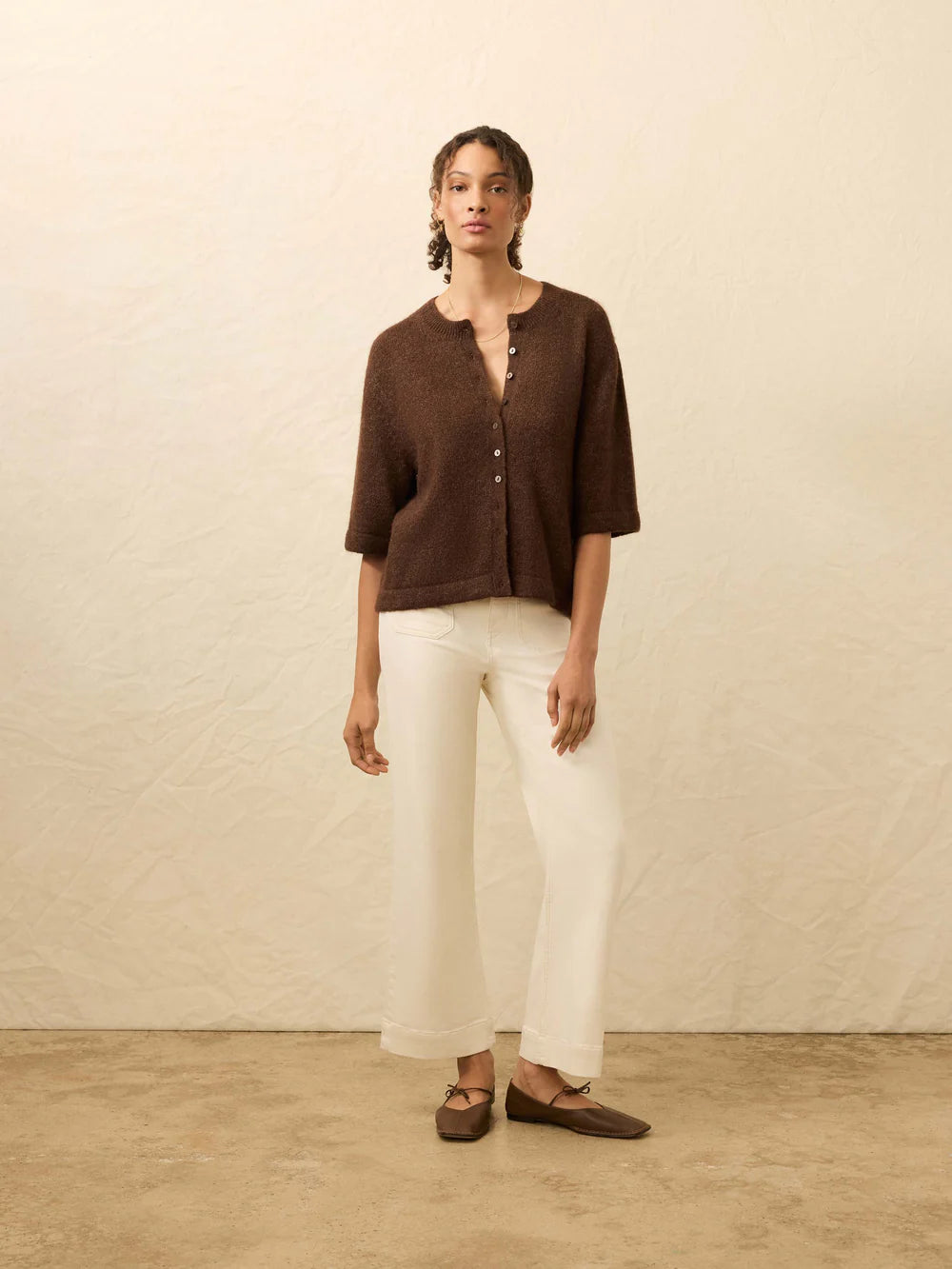 Apres Alpaca Cardigan - Walnut Brown CARDYORJKT Faherty Brand