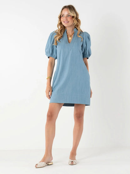 Hampton Dress - Denim Chambray