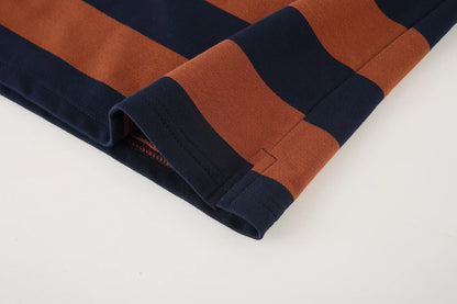 The Rugby Crop Shirt - Tobacco/Navy