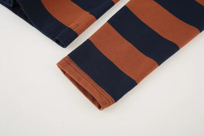 The Rugby Crop Shirt - Tobacco/Navy
