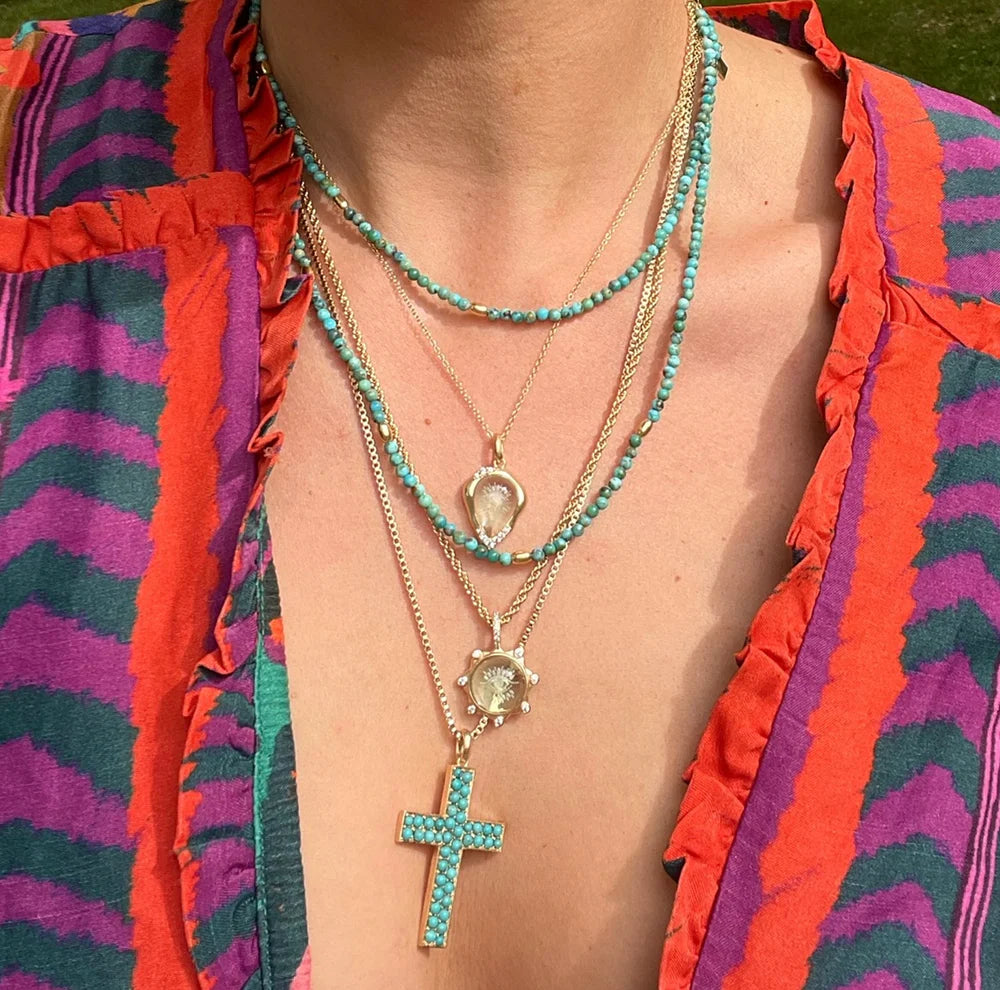 Bali Beaded Choker - Turquoise NECKLACES JOY DRAVECKY