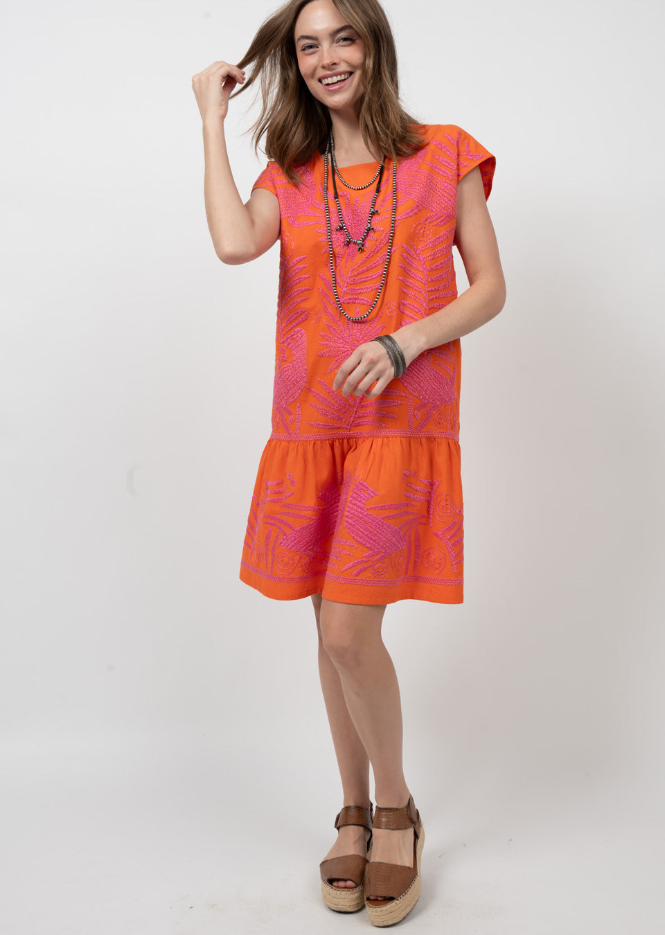 Gaby Tangerine Short Dress Mini Dresses Ivy Jane   