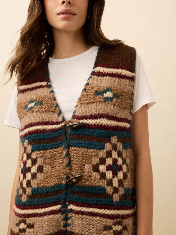 B. Yellowtail Hand Knit Sweater Vest - Pretty Eagle VESTS Faherty Brand