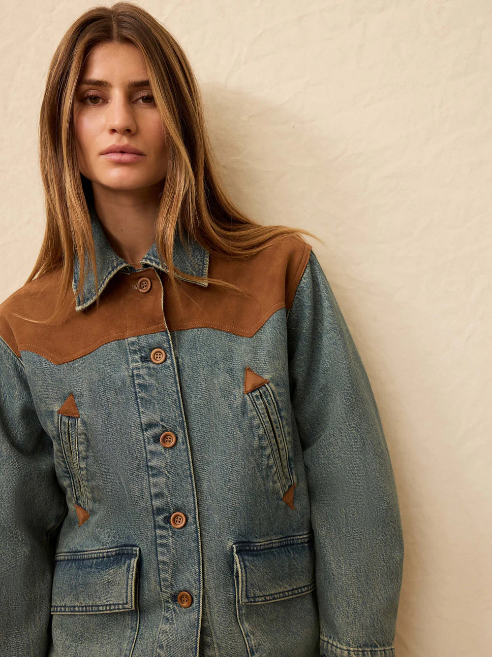 Ridge Back Denim Suede Jacket - Creekside Indigo Wash CARDYORJKT Faherty Brand