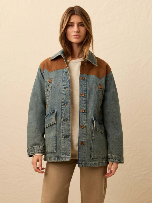 Ridge Back Denim Suede Jacket - Creekside Indigo Wash