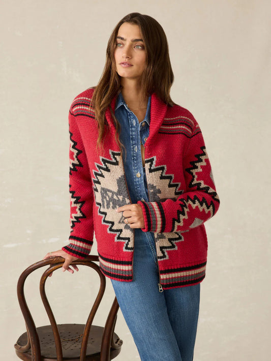 SPJ Thunderbird Cardigan - Red CARDYORJKT Faherty Brand