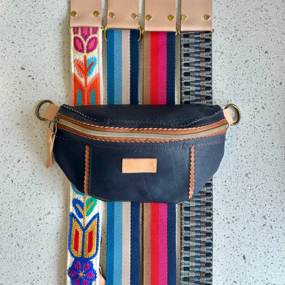 Better Than A Fanny Pack - Navy with Camel Peekaboo (Pouch Only) Fanny Packs Indigo Laine