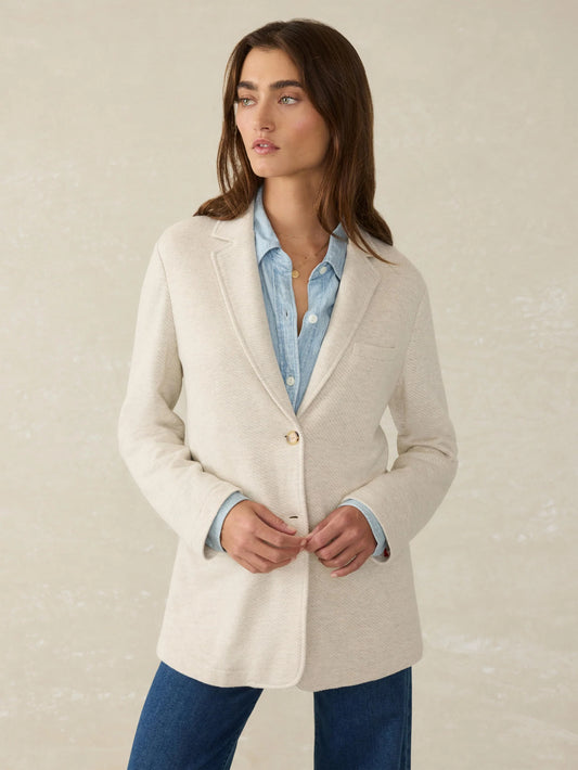 Inlet Knit Blazer - Light Oatmeal