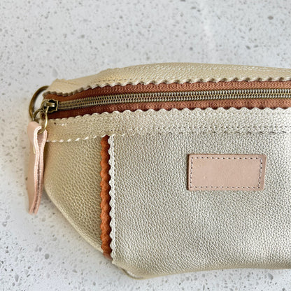 Better Than A Fanny Pack - Gold with Camel Peekaboo (Pouch Only) Fanny Packs Indigo Laine and Company   