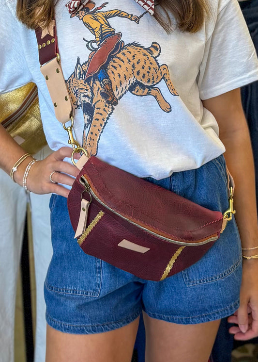 Better Than A Fanny Pack - Burgundy with Gold Peekaboo (Pouch Only)