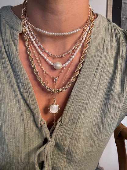 Pearl Rosary with Virgin Mary NECKLACES JOY DRAVECKY
