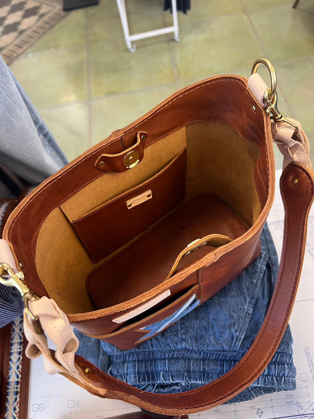 Blue Collar Scout Handbag - Montana/Denim Stripe