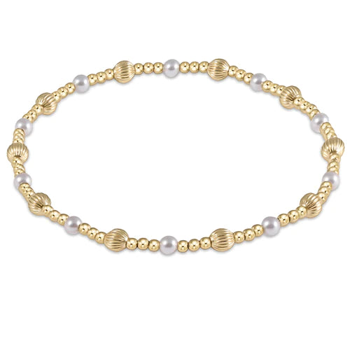 Dignity Sincerity Pattern 4mm Bead Bracelet - Pearl BRACELETS ENEWTON   